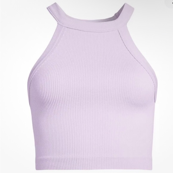 NO BOUNDARIES Cropped Tank Top Size Small 4-6 Juniors Ribbed Stretch Lilac NWOT - Picture 3 of 6